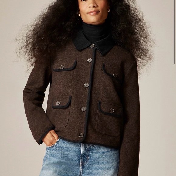 J. Crew Jackets & Blazers - J CREW SIZE L Knit Lady Barn  jacket in wool blend CN184